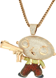 Stewie Griffin Gold Chain (PNG) | Official PSDs