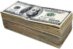 money stack clear background