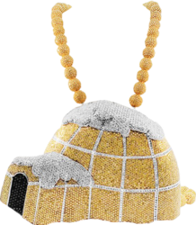 Iced Out Gold Igloo Chain (PNG) | Official PSDs