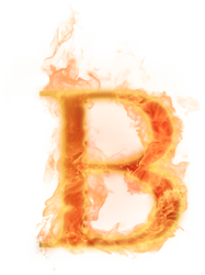 Burning Letter B (psd) 