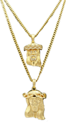 2 Gold Jesus Pendants (PNG) | Official PSDs