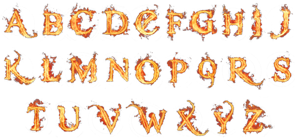 Flaming Alphabet (PSD) | Official PSDs