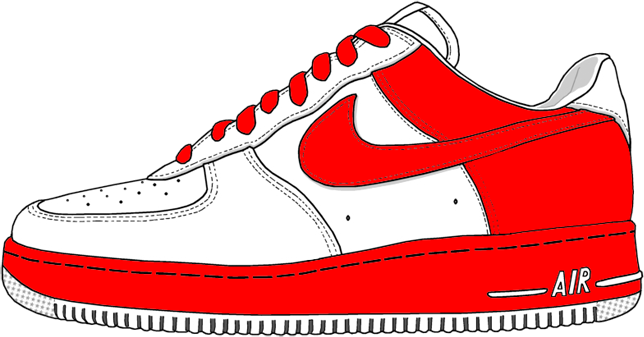 Red And White Air Force 1 (PSD) | Official PSDs