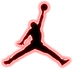 Black Jordan Red Glowing Logo (PSD) | Official PSDs
