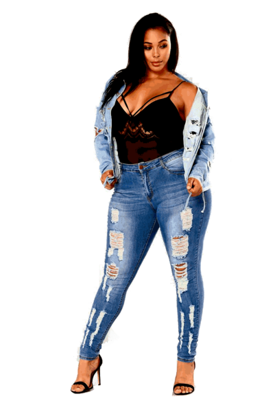 Woman In Blue Jeans And Black Top Png Official Psds