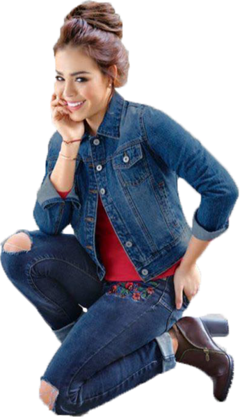 Woman In Blue Jeans Kneeling Png Official Psds