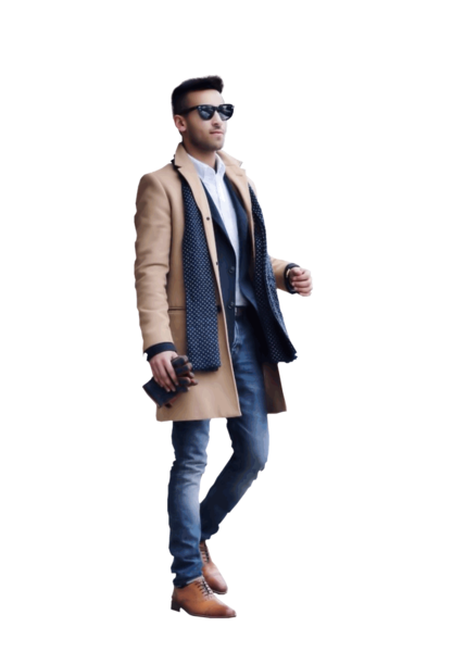 Man In Brown Coat And Sunglasses (PNG) | Official PSDs