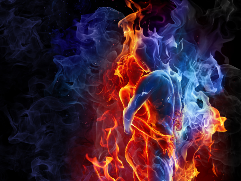 Red And Blue Fire Background (PSD) | Official PSDs
